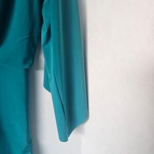 MISA Los Angeles Teal Jersey Dress XS | Draped V-Neck Cocktail